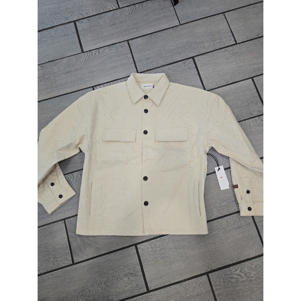 NWT Honor The Gift Legacy Eyelet Shirt Bone Button Down Medium M Top